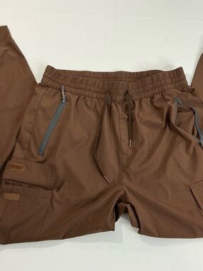 Libian Brown Elastic Waist Cargo Shorts